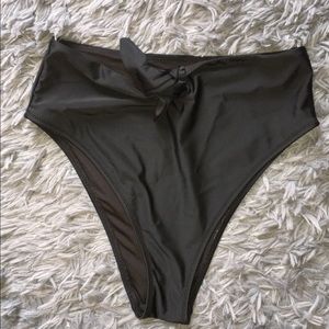 Aerie High Waisted Knot Black Bikini Bottom